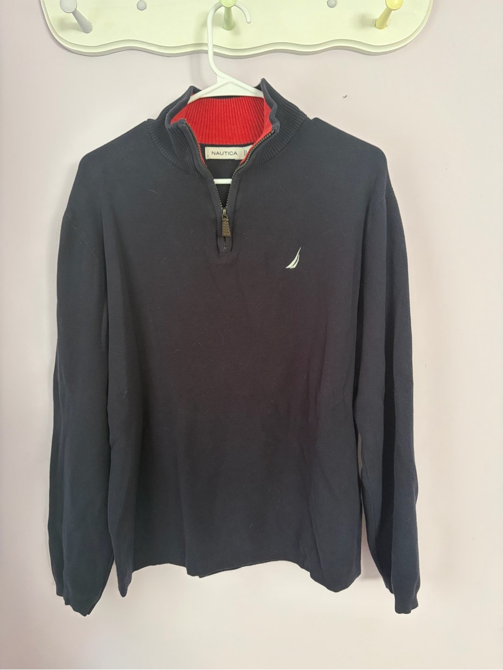 Nautica Men's Navy Quarter-Zip Pullover Sweater